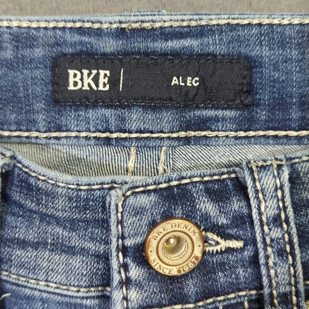 BKE Jeans Men's 29x32 Fits 28x30 Blue Alec Straight Leg Denim